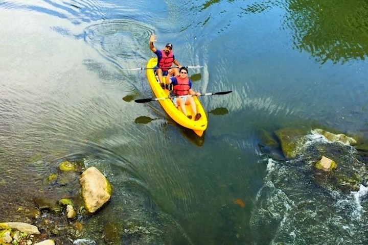 a person swimming in a body of water